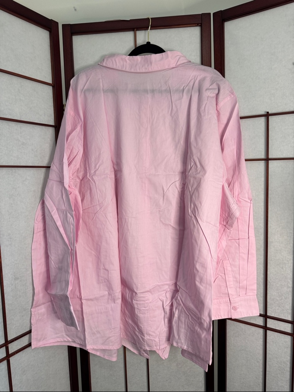 Woman Within Light Pink Button-Down Shirt - Picture 5 of 6